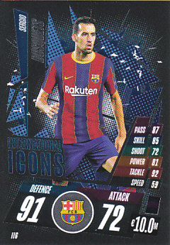 Sergio Busquets FC Barcelona 2020/21 Topps Match Attax CL International Icons #II06